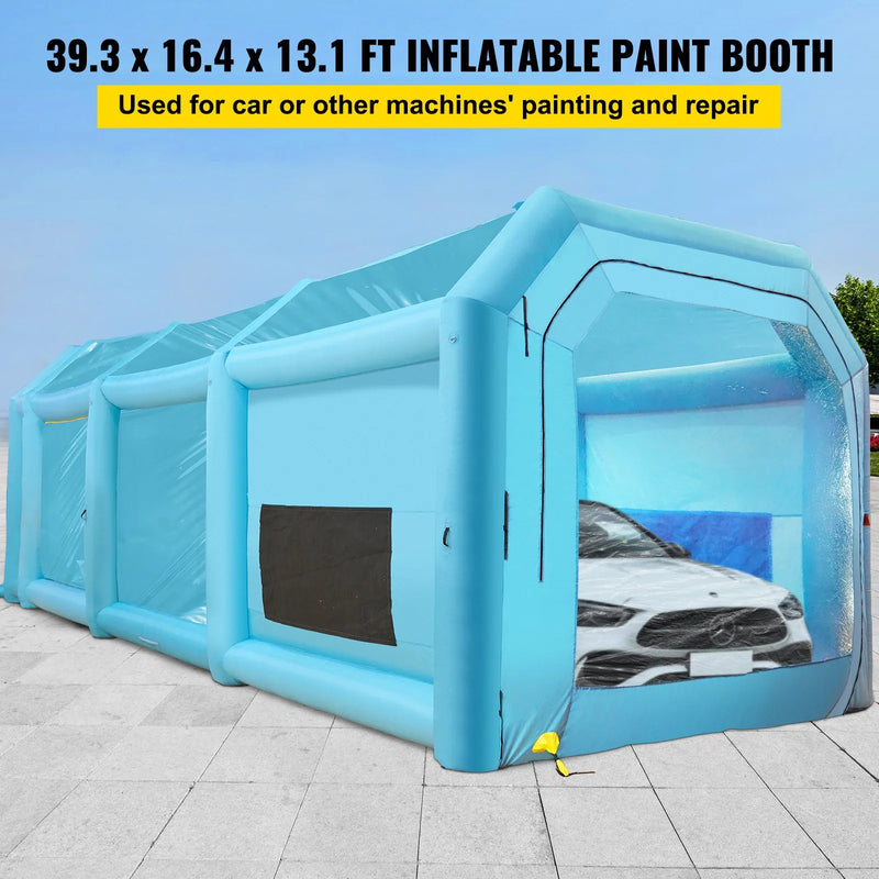 12 x 5 x 4 m pielāgota piepūšamā krāsošanas telpa