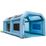 Uzpūšamā krāsošanas kabīne automašīnām 7 × 4 × 2.6 m ar filtru sistēmu un 2 ventilatoriem