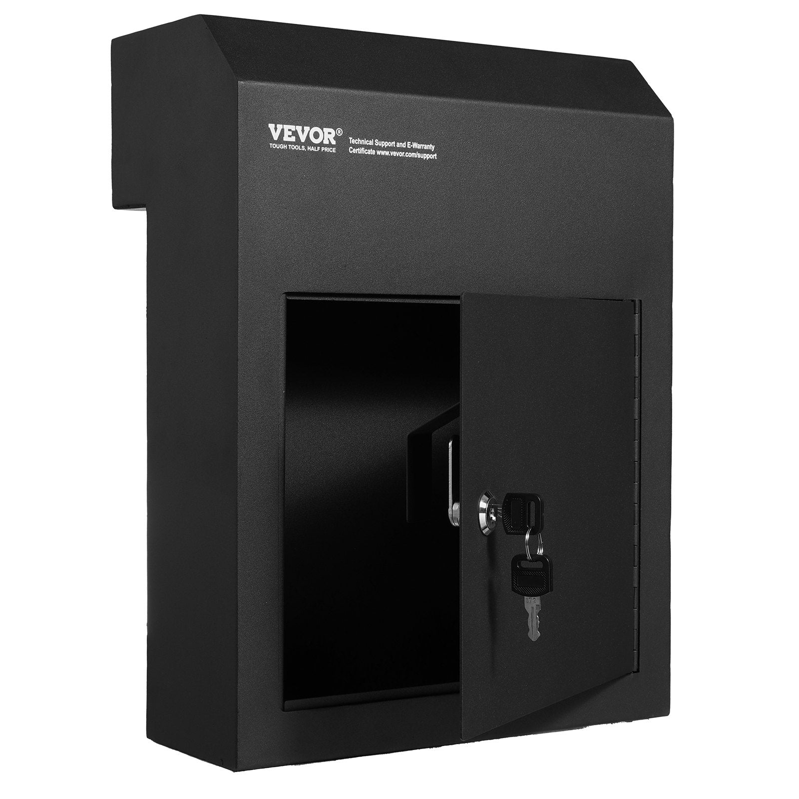 VEVOR caur durvīm uzstādāma atslēgu kaste ar kombinēto slēdzeni, melna, 30,5 × 15,2 × 40,6 cm