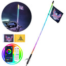 VEVOR LED spirālveida antenas gaisma, 1 gab., 1,2 m, RGB, ar tālvadību un lietotni, piemērota ATV, UTV, RZR