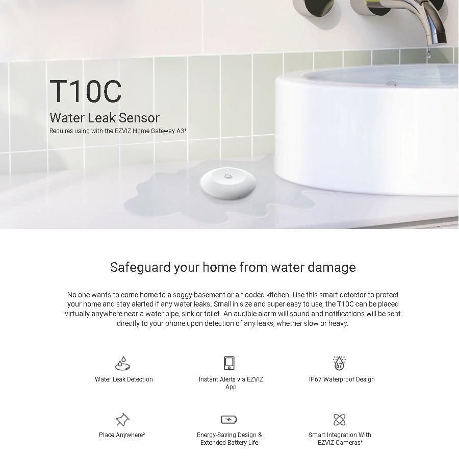 EZVIZ T10C ūdens nplūdes sensors