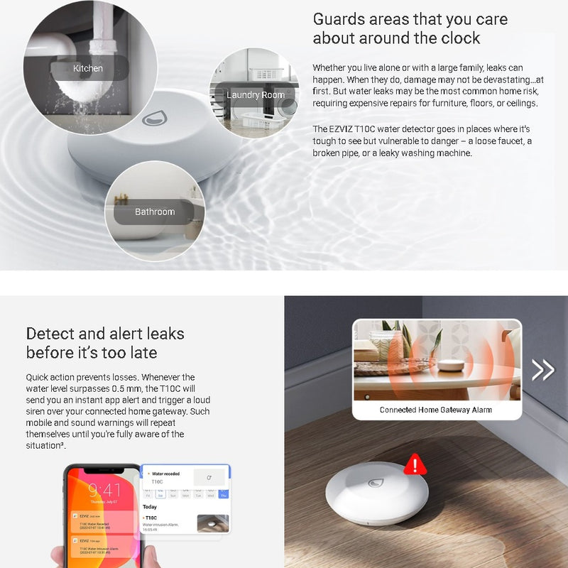 EZVIZ T10C ūdens nplūdes sensors