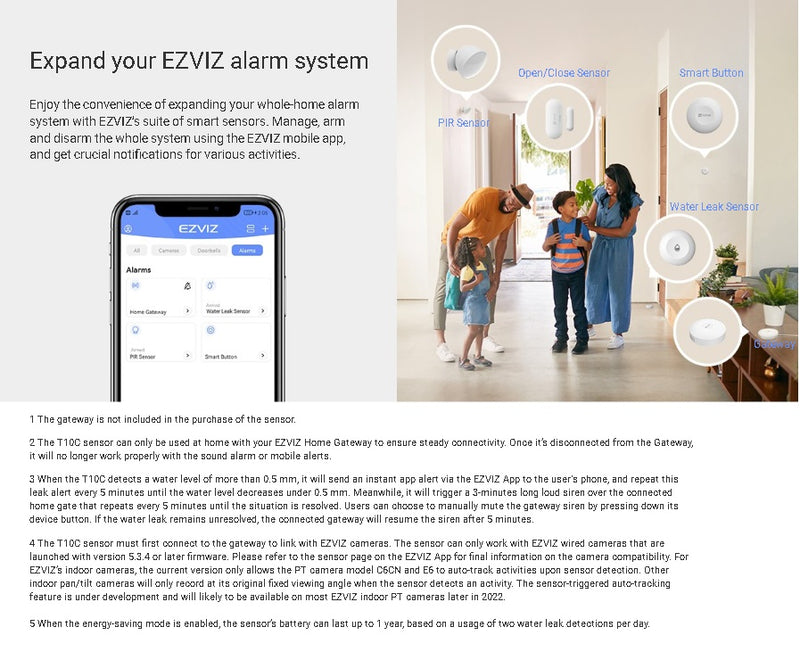 EZVIZ T10C ūdens nplūdes sensors