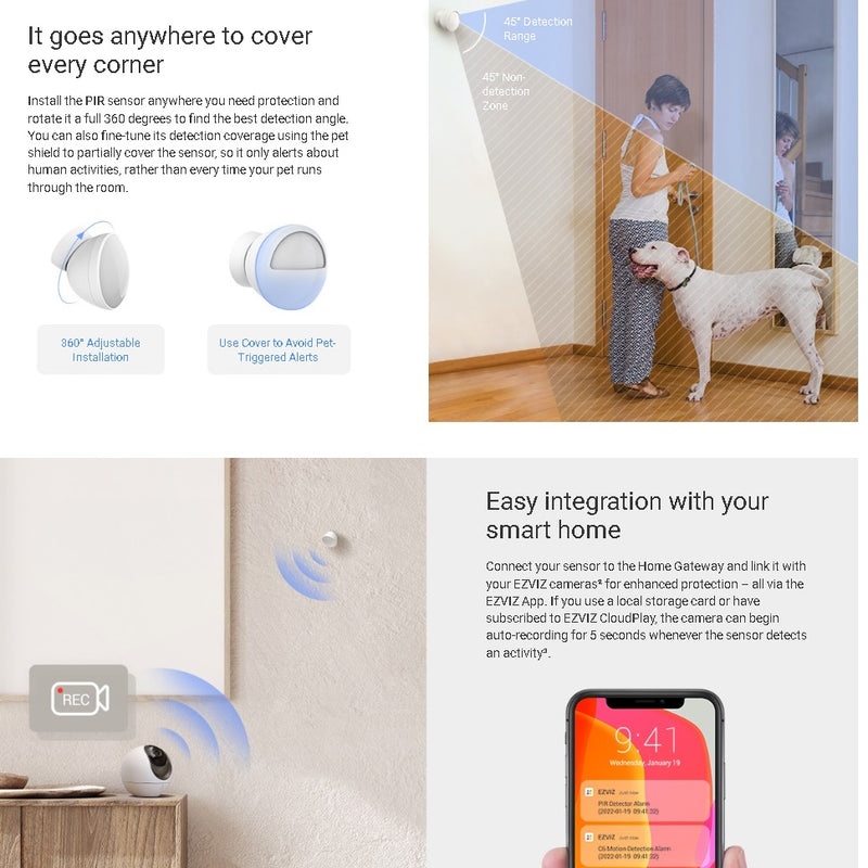 EZVIZ T1C PIR kustības sensors