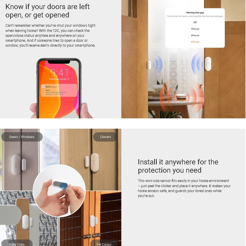 EZVIZ T2C durvju sensors