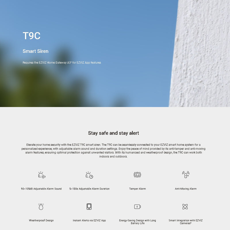 EZVIZ T9C wireless outdoor siren