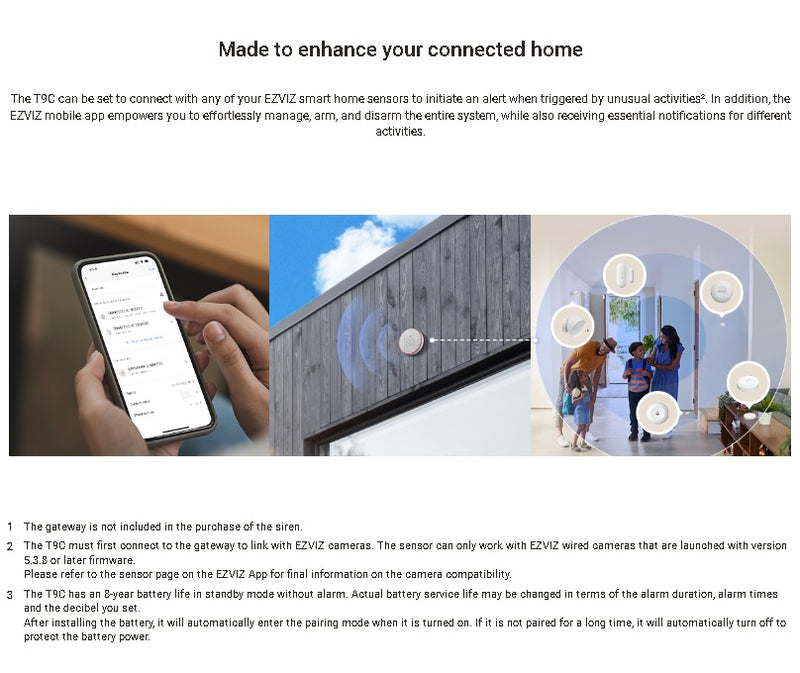 EZVIZ T9C wireless outdoor siren