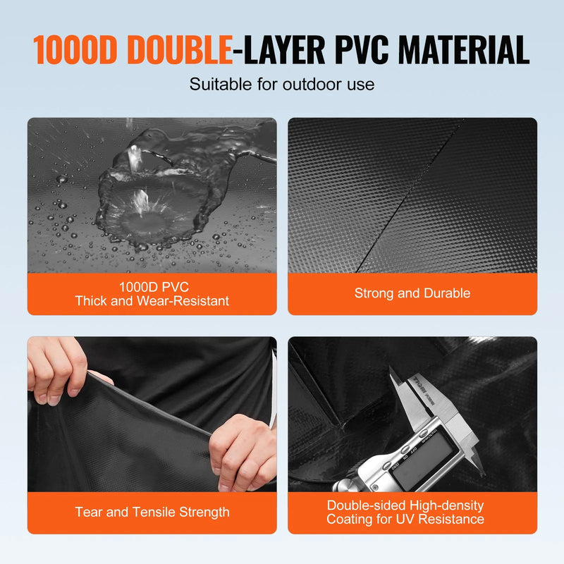 Salokāma ūdens uzglabāšanas tvertne 330 l, PVC, pārnēsājama, melna