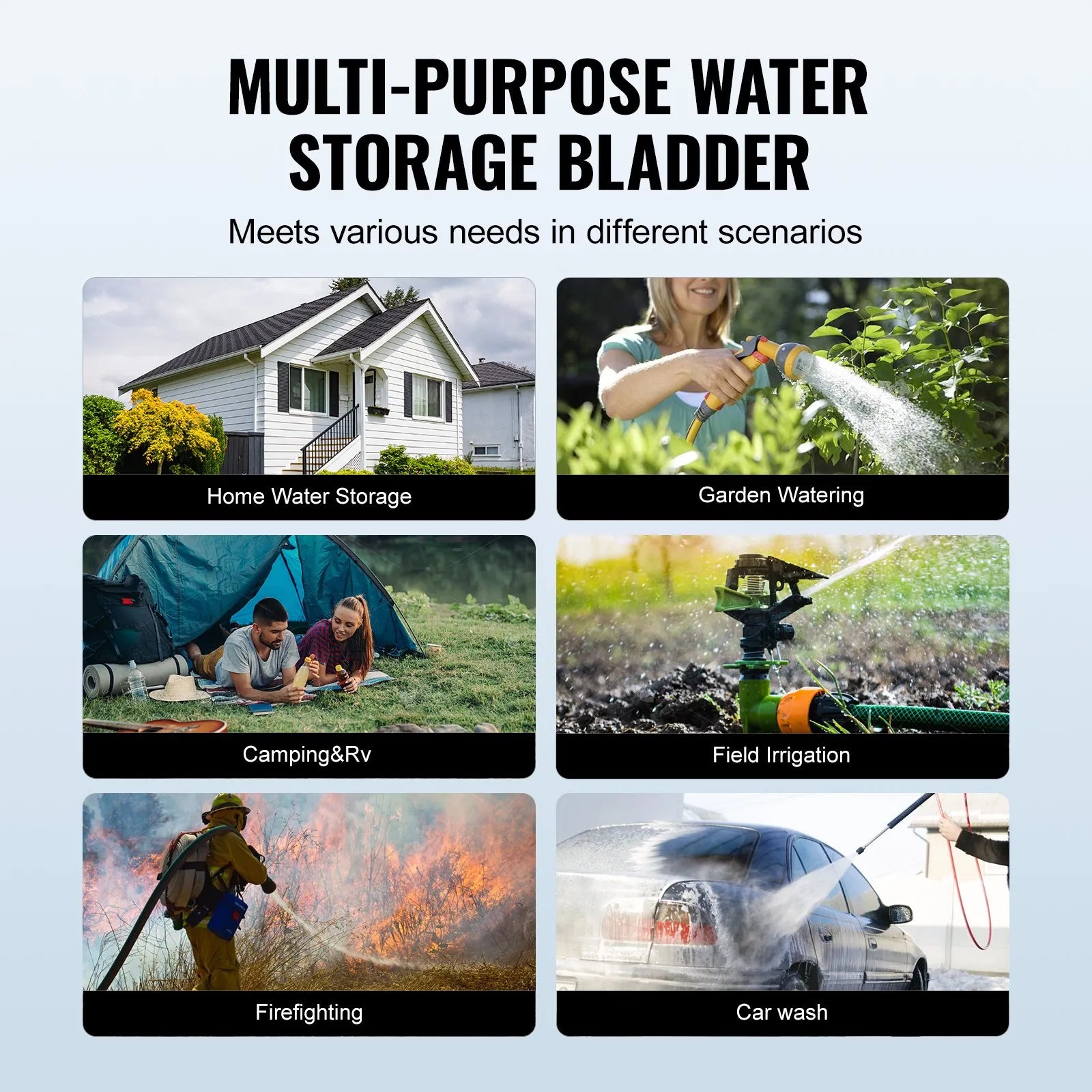 Portable water storage tank 1000 L, 1000D PVC, foldable