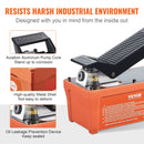 VEVOR Pneimohidrauliskais sūknis 6895 bar ar 1,9 L tvertni, eļļas izeja NPT 10 mm, ieeja NPT 6,4 mm, 2 m šļūtene, kājas pedāļa vadība, piemērots auto virsbūves rāmja labošanas iekārtām un vilkšanas statņiem, oranžs