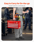 VEVOR 52 cm pārnēsājamā metāla instrumentu kaste ar 3 atvilktnēm, EVA ieliktņiem, lodīšu gultņu vadotņu fiksāciju un pulverkrāsas pārklājumu, daudzfunkcionāls instrumentu organizators, sarkana