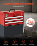 VEVOR 52 cm pārnēsājamā metāla instrumentu kaste ar 3 atvilktnēm, EVA ieliktņiem, lodīšu gultņu vadotņu fiksāciju un pulverkrāsas pārklājumu, daudzfunkcionāls instrumentu organizators, sarkana