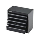 VEVOR 22 cm metāla instrumentu kaste ar 5 atvilktnēm, pārnēsājama tērauda kaste ar EVA ieliktņiem un PP kājiņām, izturīgs lodīšu gultņu mehānisms un pulverkrāsas pārklājums, melna