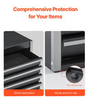 VEVOR 22 cm metāla instrumentu kaste ar 5 atvilktnēm, pārnēsājama tērauda kaste ar EVA ieliktņiem un PP kājiņām, izturīgs lodīšu gultņu mehānisms un pulverkrāsas pārklājums, melna