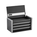 VEVOR 21,8 cm pārnēsājamā metāla instrumentu kaste ar 3 atvilktnēm, tērauda korpuss ar lodīšu gultņu mehānismu, EVA ieliktņiem un PP kājiņām, pulverkrāsas pārklājums, melna