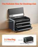 VEVOR 21,8 cm pārnēsājamā metāla instrumentu kaste ar 3 atvilktnēm, tērauda korpuss ar lodīšu gultņu mehānismu, EVA ieliktņiem un PP kājiņām, pulverkrāsas pārklājums, melna