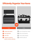 VEVOR 21,8 cm pārnēsājamā metāla instrumentu kaste ar 3 atvilktnēm, tērauda korpuss ar lodīšu gultņu mehānismu, EVA ieliktņiem un PP kājiņām, pulverkrāsas pārklājums, melna