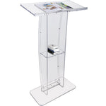 VEVOR Transparent Acrylic Display Stand, 119 cm, with a Wide Reading Surface and Storage Shelf
