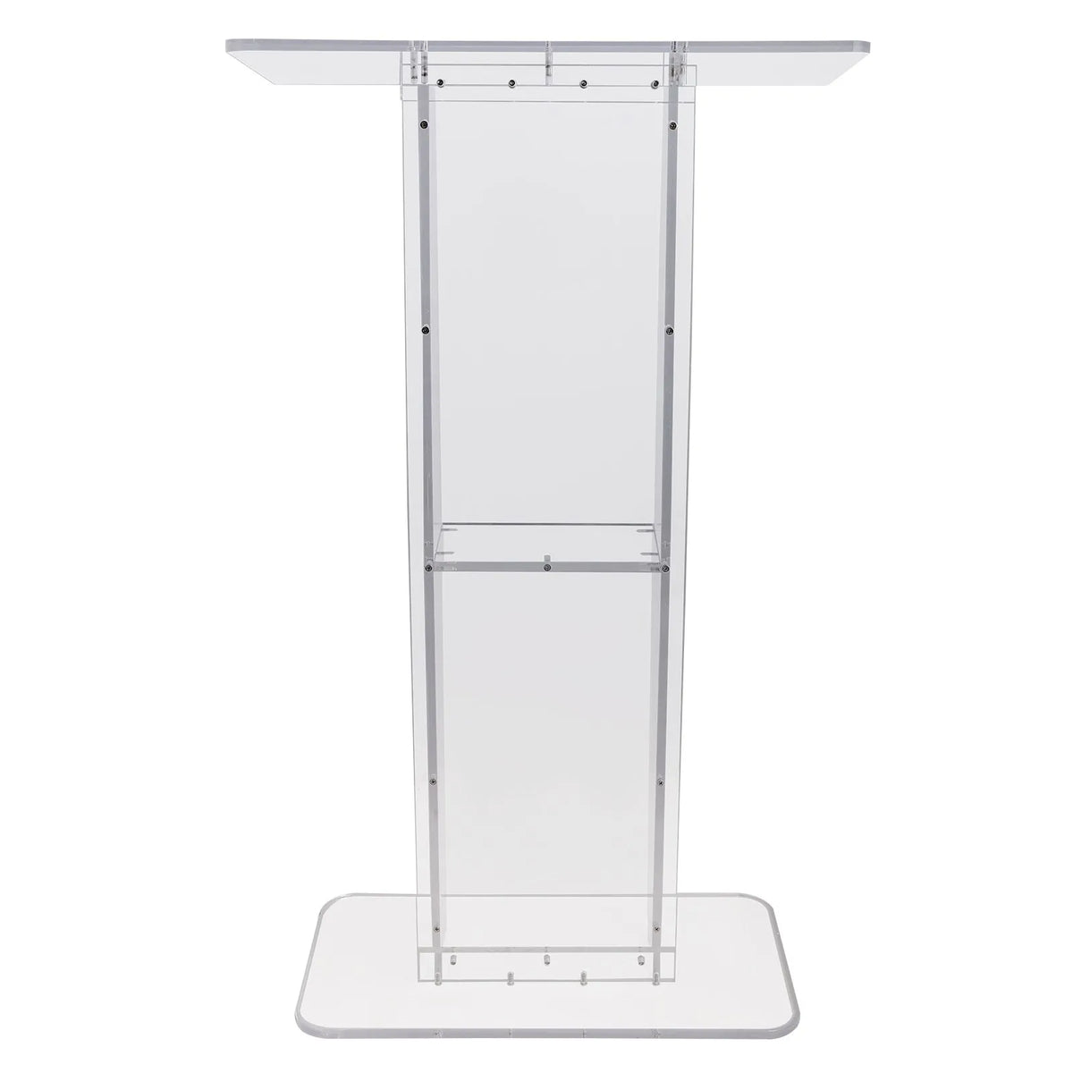 VEVOR Transparent Acrylic Display Stand, 119 cm, with a Wide Reading Surface and Storage Shelf