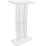 VEVOR Transparent Acrylic Display Stand, 119 cm, with a Wide Reading Surface and Storage Shelf