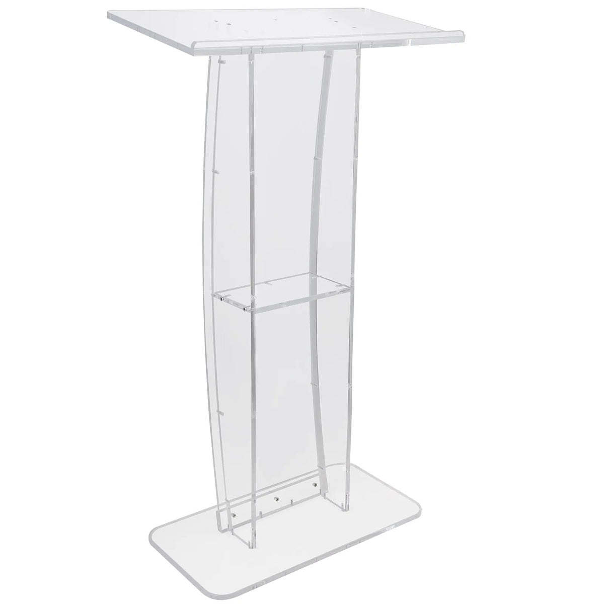 VEVOR Transparent Acrylic Display Stand, 119 cm, with a Wide Reading Surface and Storage Shelf