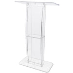 VEVOR Transparent Acrylic Display Stand, 119 cm, with a Wide Reading Surface and Storage Shelf