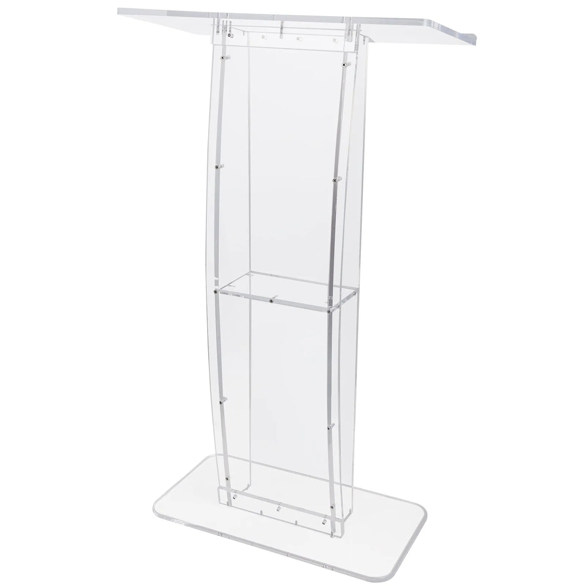 VEVOR Transparent Acrylic Display Stand, 119 cm, with a Wide Reading Surface and Storage Shelf
