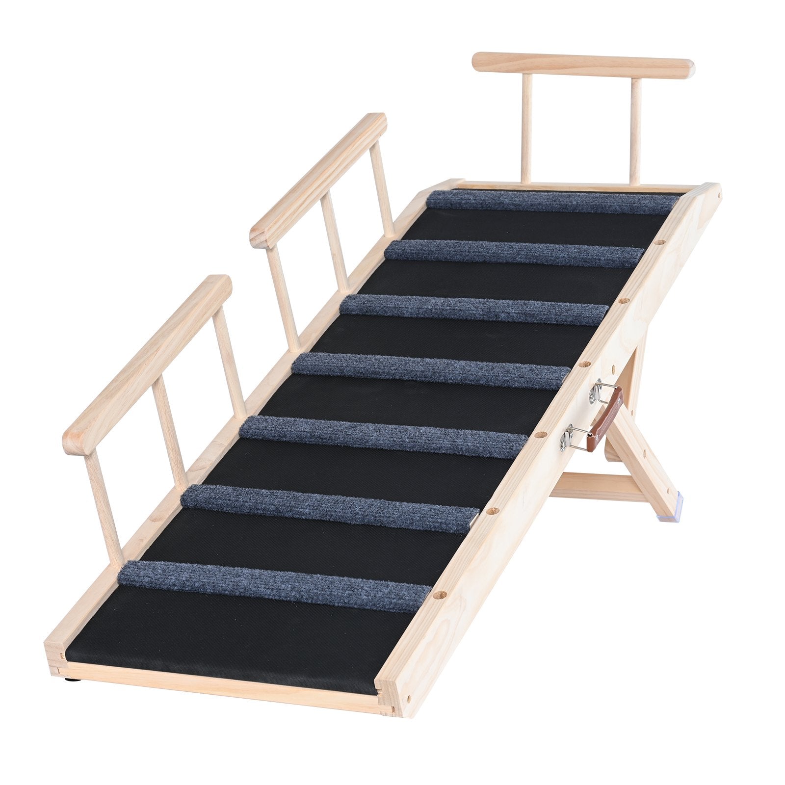 VEVOR Salokāma kucēnu rampa ar regulējamu augstumu – koka pet rampa 120 cm garumā, regulējama no 35 līdz 70 cm, piemērota gultai, dīvānam un automašīnai