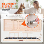 VEVOR Salokāma kucēnu rampa ar regulējamu augstumu – koka pet rampa 120 cm garumā, regulējama no 35 līdz 70 cm, piemērota gultai, dīvānam un automašīnai