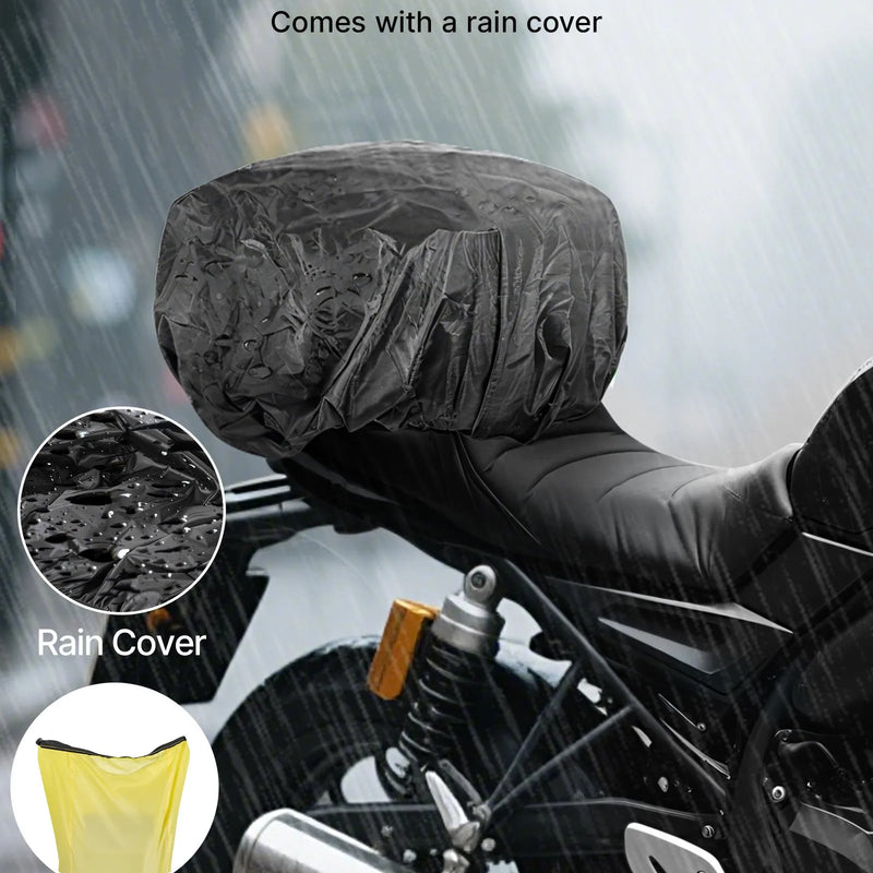 VEVOR motocikla aizmugurējā bagāžas soma, 30 l motocikla aizmugurējā sēdekļa soma ar ūdensnecaurlaidīgu lietus pārsegu, āra motocikla bagāžas uzglabāšanas soma – mugursoma ar pleca siksnām, universāli piemērota aizmugurējiem bagāžas statīviem, melna