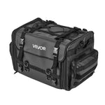 VEVOR motocikla aizmugurējā sēdekļa soma, 40–60 l paplašināma motocikla bagāžas soma ar ūdensnecaurlaidīgu lietus pārsegu, salokāma āra motocikla bagāžas uzglabāšanas soma ar pleca siksnām, kabatu un elastīgu auklu, melna