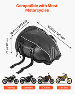 VEVOR motocikla aizmugurējā sēdekļa soma, 10 l motocikla bagāžas soma ar ūdensnecaurlaidīgu lietus pārsegu, āra motocikla bagāžas uzglabāšanas soma – mugursoma un rokas soma ar pleca siksnu un iekšējo kabatu, universāli piemērota bagāžas statīviem, melna