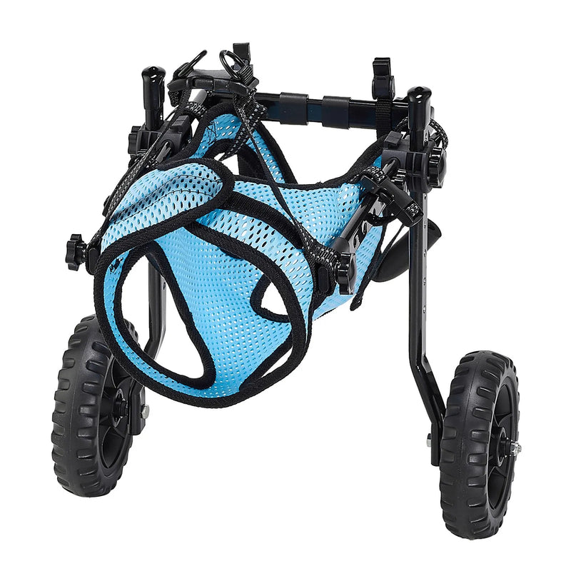 VEVOR suņu ratiņi aizmugurējām kājām, regulējami 2 riteņi, viegls suņu ratiņš ar triecienus absorbējošiem riteņiem, mobilitātes atbalsts invalīdiem un traumētiem suņiem līdz 10 kg, maziem suņiem