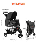 VEVOR Saliekams mājdzīvnieku ratiņkrēsls ar 3 riteņiem un bremzi, līdz 15,9 kg