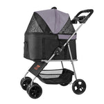 VEVOR mājdzīvnieku ratiņi, kravnesība līdz 16 kg, salokāmi suņu/kaķu ratiņi ar 4 riteņiem, noņemamu pārnēsājamo ieliktni un sieta logiem, pārnēsājams dzīvnieku ratiņš ar bremzi maziem un vidējiem mājdzīvniekiem