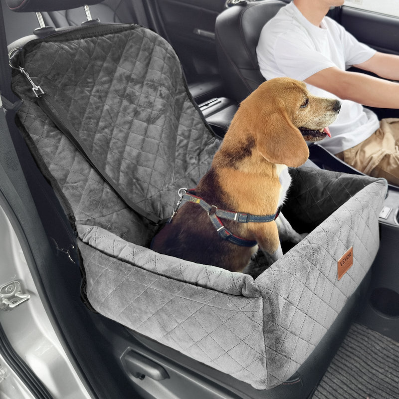VEVOR Paaugstinātais auto sēdeklis suņiem līdz 18 kg, pelēks