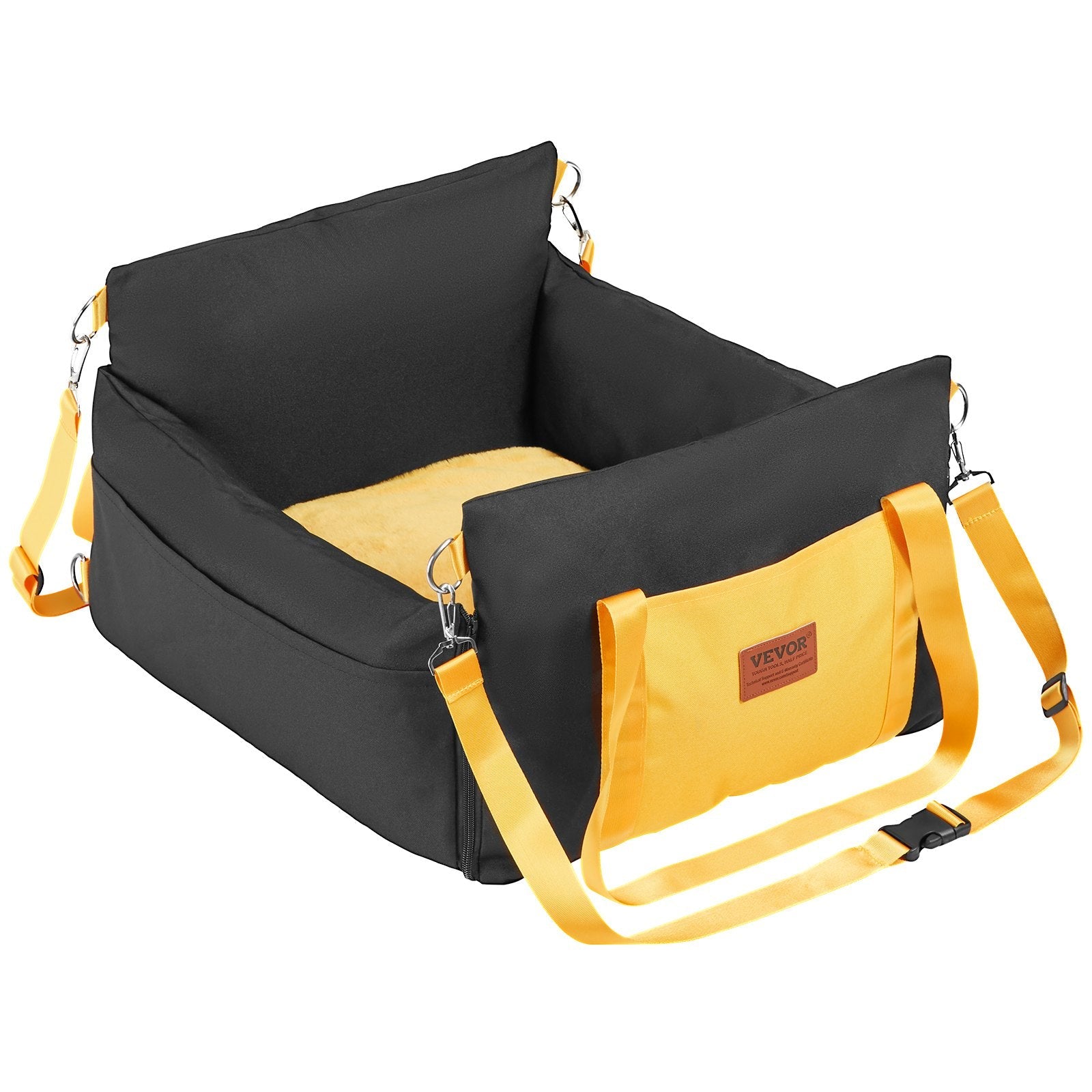 VEVOR paaugstinātais auto sēdeklis mājdzīvniekiem, piemērots maziem suņiem līdz 11 kg, melnā krāsā.