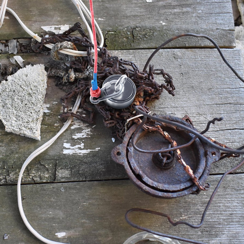 VEVOR magnetic fishing set with 545 kg pulling force, double-sided, Ø 75 mm, with rope, hook, gloves, waterproof case, threaded fastener and eye screw