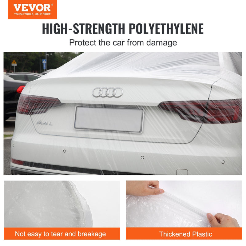 VEVOR caurspīdīgi plastmasas auto pārsegi, 10 gab., vienreizlietojami, 6,7 × 3,7 m, ūdensizturīgi un putekļu necaurlaidīgi, piemēroti lietošanai iekštelpās un ārā, universāla izmēra