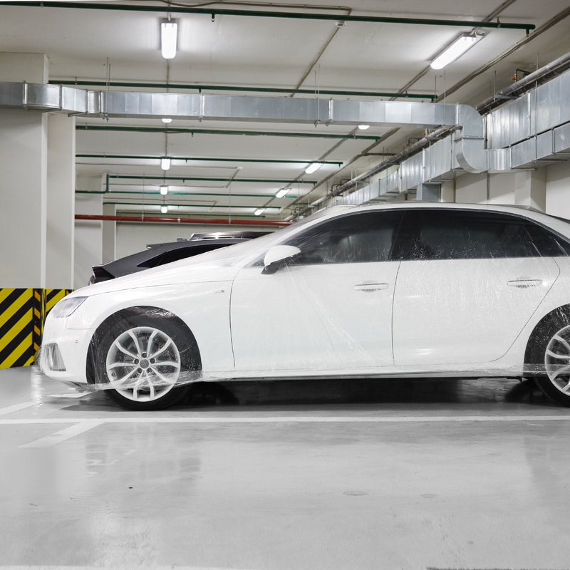 VEVOR caurspīdīgi plastmasas auto pārsegi, 10 gab., vienreizlietojami, 6,7 × 3,7 m, ūdensizturīgi un putekļu necaurlaidīgi, piemēroti lietošanai iekštelpās un ārā, universāla izmēra