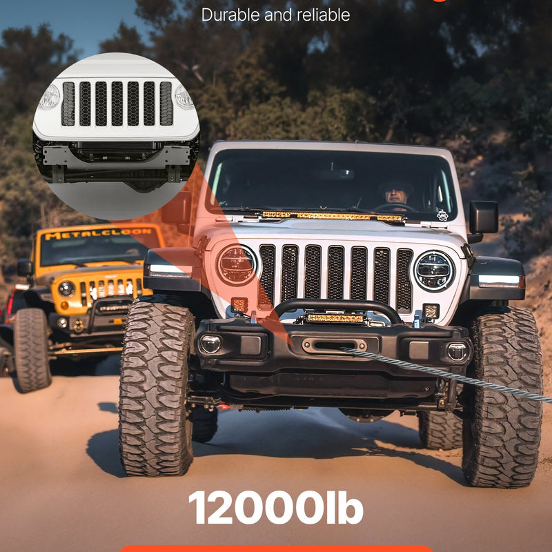 VEVOR Vinčas stiprinājums piekabes āķim Jeep Wrangler JL/JLU un Gladiator JT modeļiem (2018–2023), 2 montāžas atveres, pulverkrāsots tērauds, melns