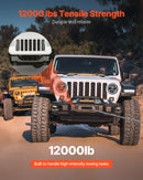 VEVOR Vinčas stiprinājums piekabes āķim Jeep Wrangler JL/JLU un Gladiator JT modeļiem (2018–2023), 2 montāžas atveres, pulverkrāsots tērauds, melns