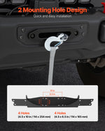 VEVOR Vinčas stiprinājums piekabes āķim Jeep Wrangler JL/JLU un Gladiator JT modeļiem (2018–2023), 2 montāžas atveres, pulverkrāsots tērauds, melns