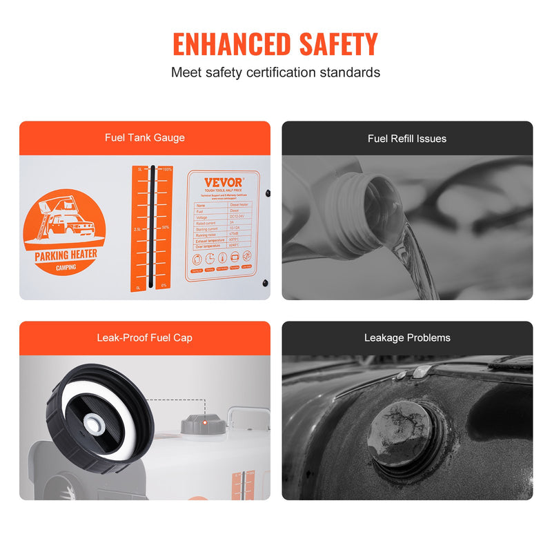 220V un 12V 8KW VEVOR dīzeļa gaisa sildītājs  Bluetooth APP tālvadības pults lietošanai ārpus telpām