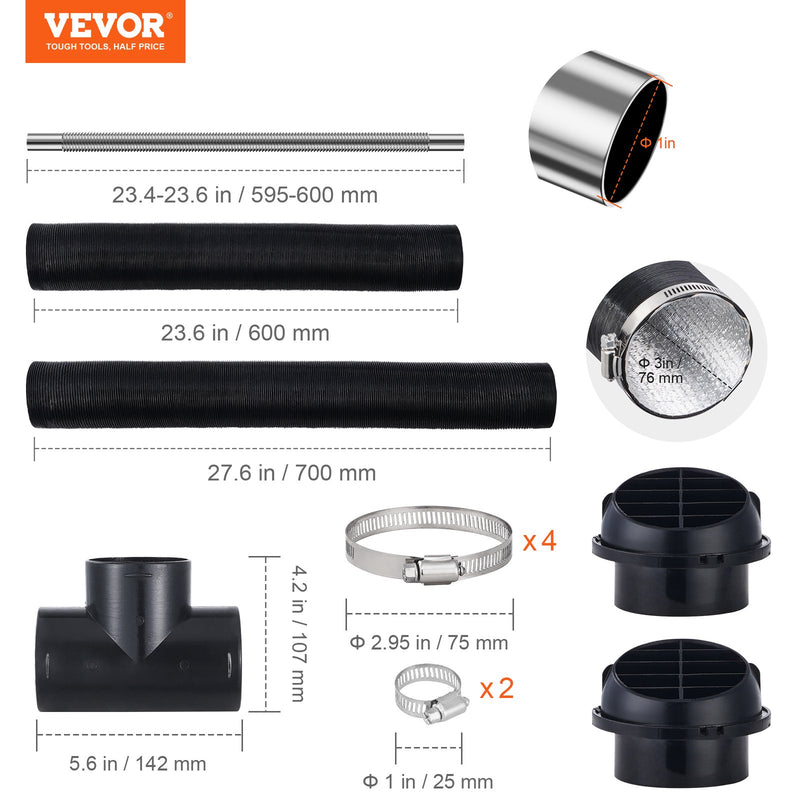 4x 42mm Heater Duct Pipe Tube Voor Air Vent Outlet Voor Diesel Voor Air Heaters, Uitschuifbaar tot 80 cm 4x 42mm Heater Duct Pipe Tube Voor Air Vent Outlet Voor Diesel Voor Air Heaters, Uitschuifbaar tot 80 cm