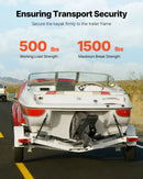 VEVOR automātiskās sprūdrata nostiprināšanas siksnas, 5.08 cm x 1.22 m, ar drošības slēdzeni un S-āķiem, 2 gab., 680 kg pārraušanas izturība, treileriem, transportlīdzekļiem un laivām