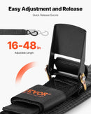 VEVOR automātiskās sprūdrata nostiprināšanas siksnas, 5.08 cm x 1.22 m, ar drošības slēdzeni un S-āķiem, 2 gab., 680 kg pārraušanas izturība, treileriem, transportlīdzekļiem un laivām