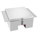 VEVOR kravas kastes instrumentu kaste, izturīga alumīnija instrumentu kaste ar rievotu (diamond plate) vāku, maksimālā slodze 100 kg, paredzēta pikapiem, kravas auto kastēm, kemperiem un piekabēm, 770 × 610 × 310 mm, sudraba krāsā