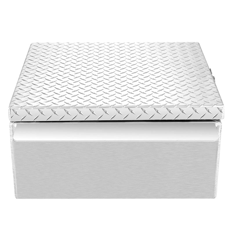 VEVOR kravas kastes instrumentu kaste, izturīga alumīnija instrumentu kaste ar rievotu (diamond plate) vāku, maksimālā slodze 100 kg, paredzēta pikapiem, kravas auto kastēm, kemperiem un piekabēm, 770 × 610 × 310 mm, sudraba krāsā