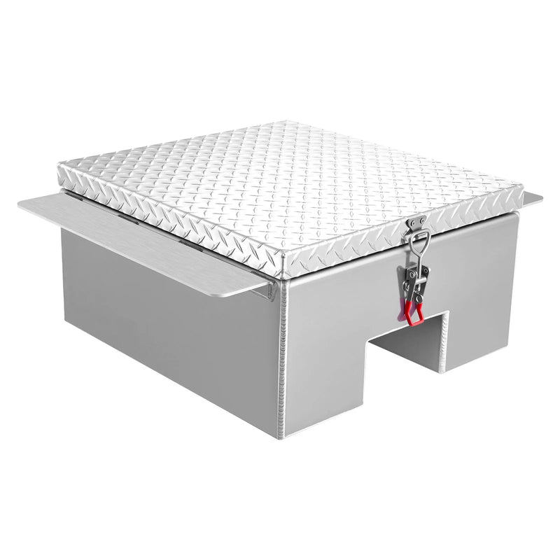 VEVOR kravas kastes instrumentu kaste, izturīga alumīnija instrumentu kaste ar rievotu (diamond plate) vāku, maksimālā slodze 100 kg, paredzēta pikapiem, kravas auto kastēm, kemperiem un piekabēm, 770 × 610 × 310 mm, sudraba krāsā